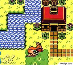 Both games feature animal companions for Link to make use of.  Here he is just hanging out in a kangaroo pouch.