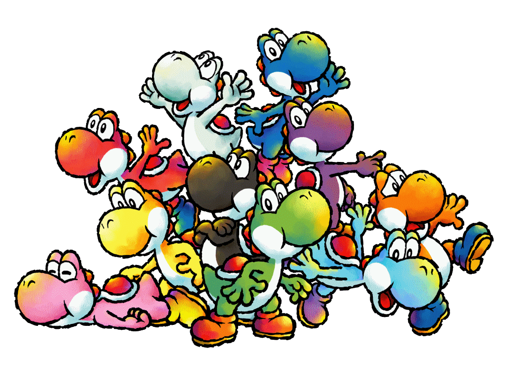 Yoshi_Species_-_Group_Artwork_-_Yoshi's_Island_DS