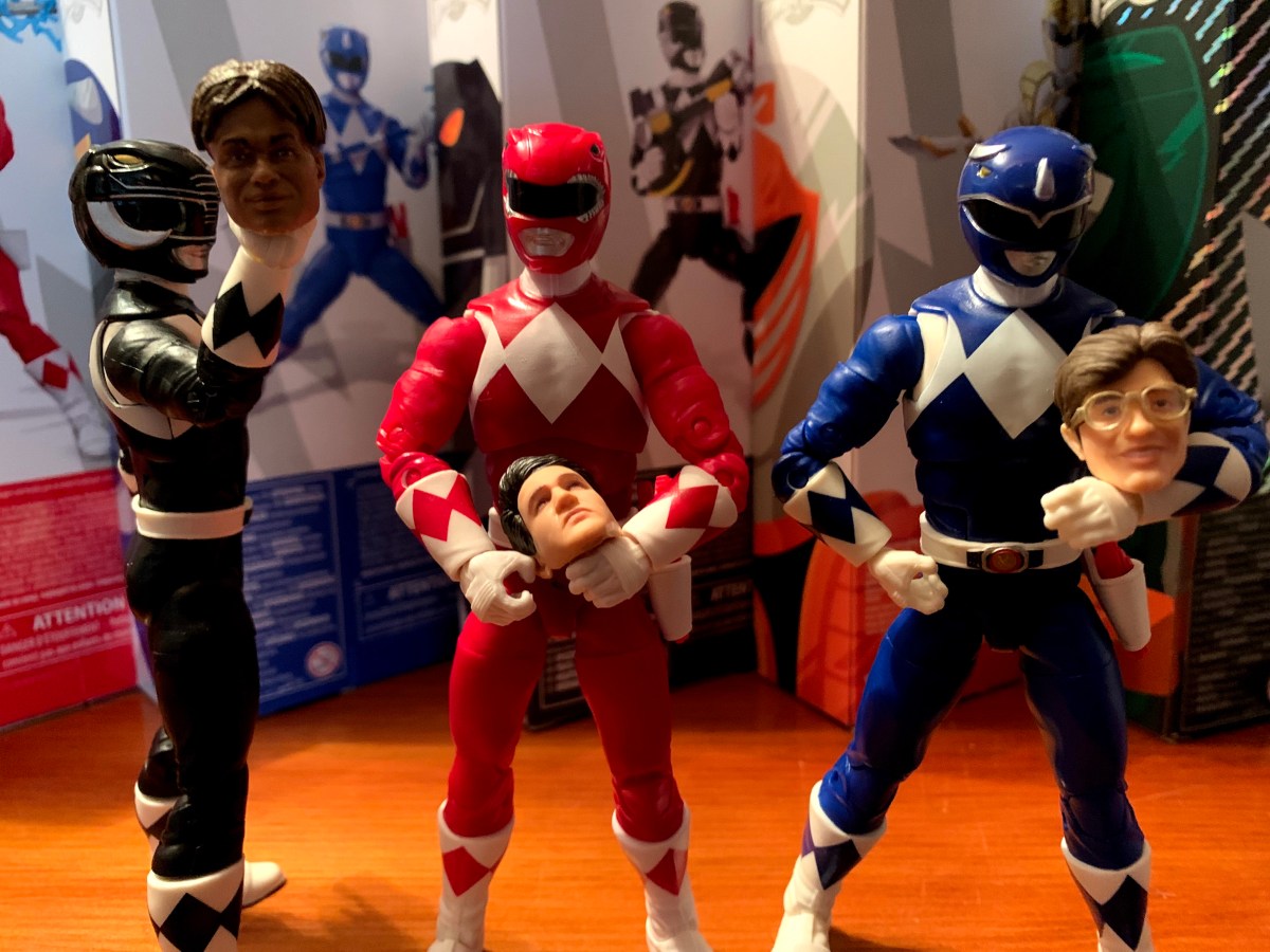 Hasbro Lightning Collection Mighty Morphin Red, Black, and Blue&nbsp;Rangers